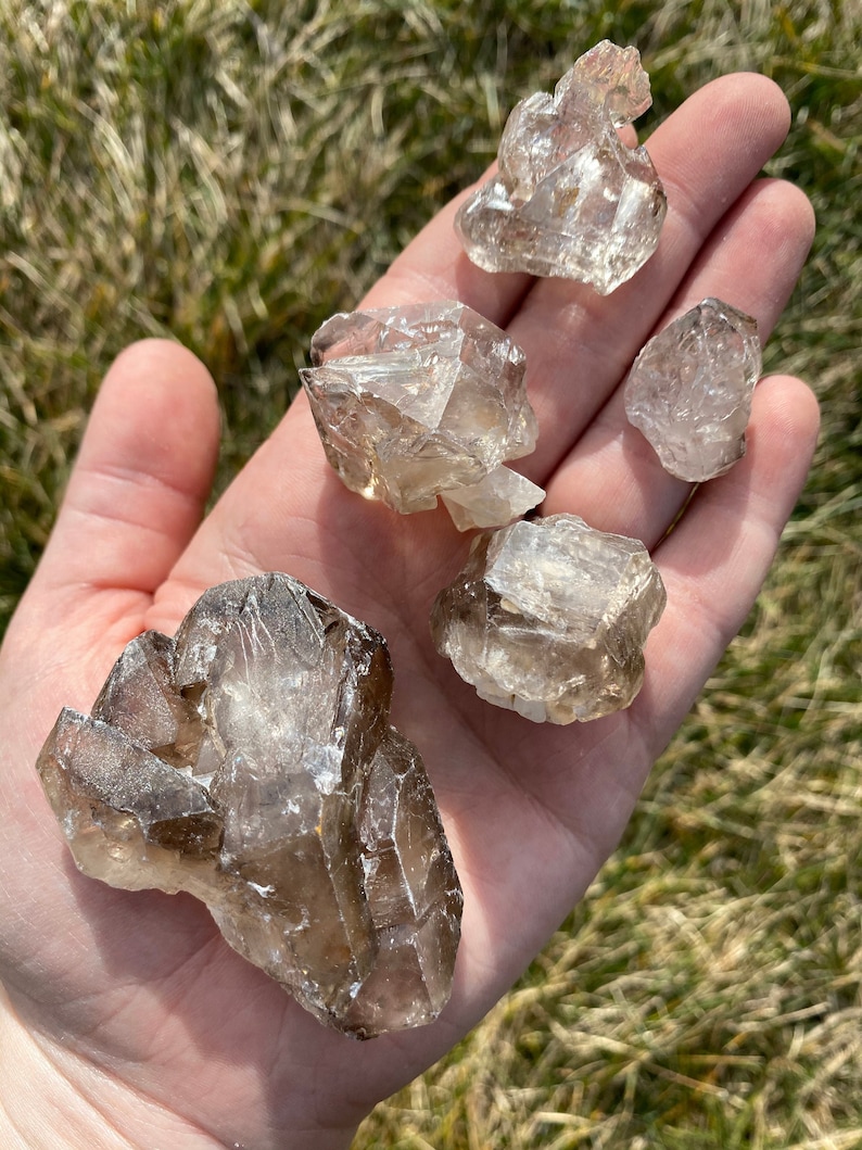 Raw Smoky Elestial Quartz Crystal Elestial Quartz Cluster Raw Smoky Quartz Stone Smoky Quartz Crystal Points Smoky Elestial Cluster image 1