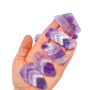 Chevron Amethyst Crystal Slice (1&quot; - 4&quot;) Amethyst Slice - Chevron Amethyst Slab - Amethyst Crystals and Stones - Polished Chevron Amethyst