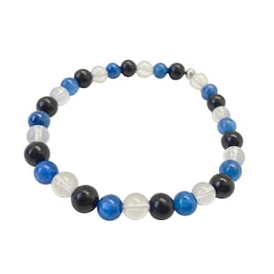 Merkur Retrograde Armband - Schutzkristalle Armband - Blauer Kyanit, Shungit & Quarz Kristalle - Merkur Retrograde Kristalle