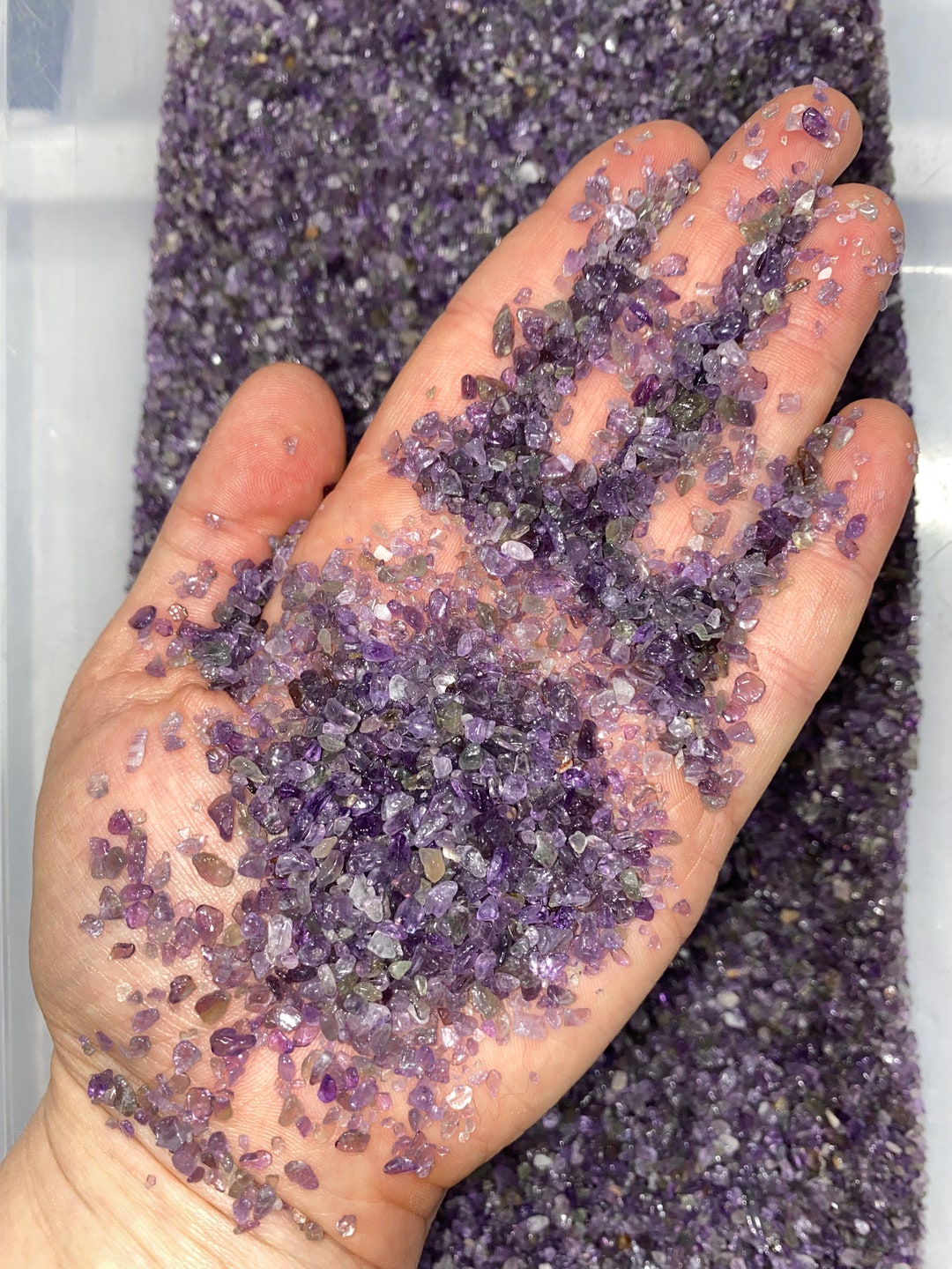 Amethyst Crystal Sand 2mm 3mm 1lb Bag Amethyst Stone Chips Crystal Sand