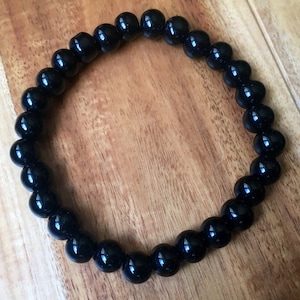 Armband zwarte obsidiaan - armband kristal - handgemaakte obsidiaan sieraden - regenboog, glans en zwarte obsidiaan armband - gemengd obsidiaan