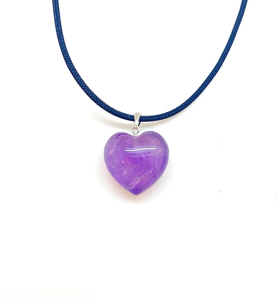 Amethyst Heart Pendant With 28