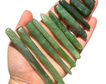 Siberian Jade Stick - Grade A - Polished Nephrite Jade Crystal Stick - Mini Siberian Jade Gemstone Wand - Nephrite Jade from Siberia