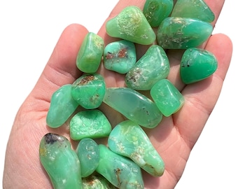 Chrysoprase Tumbled Stone - Grade A - Multiple Sizes Available - Tumbled Chrysoprase Crystal - Polished Green Chrysoprase Gemstone
