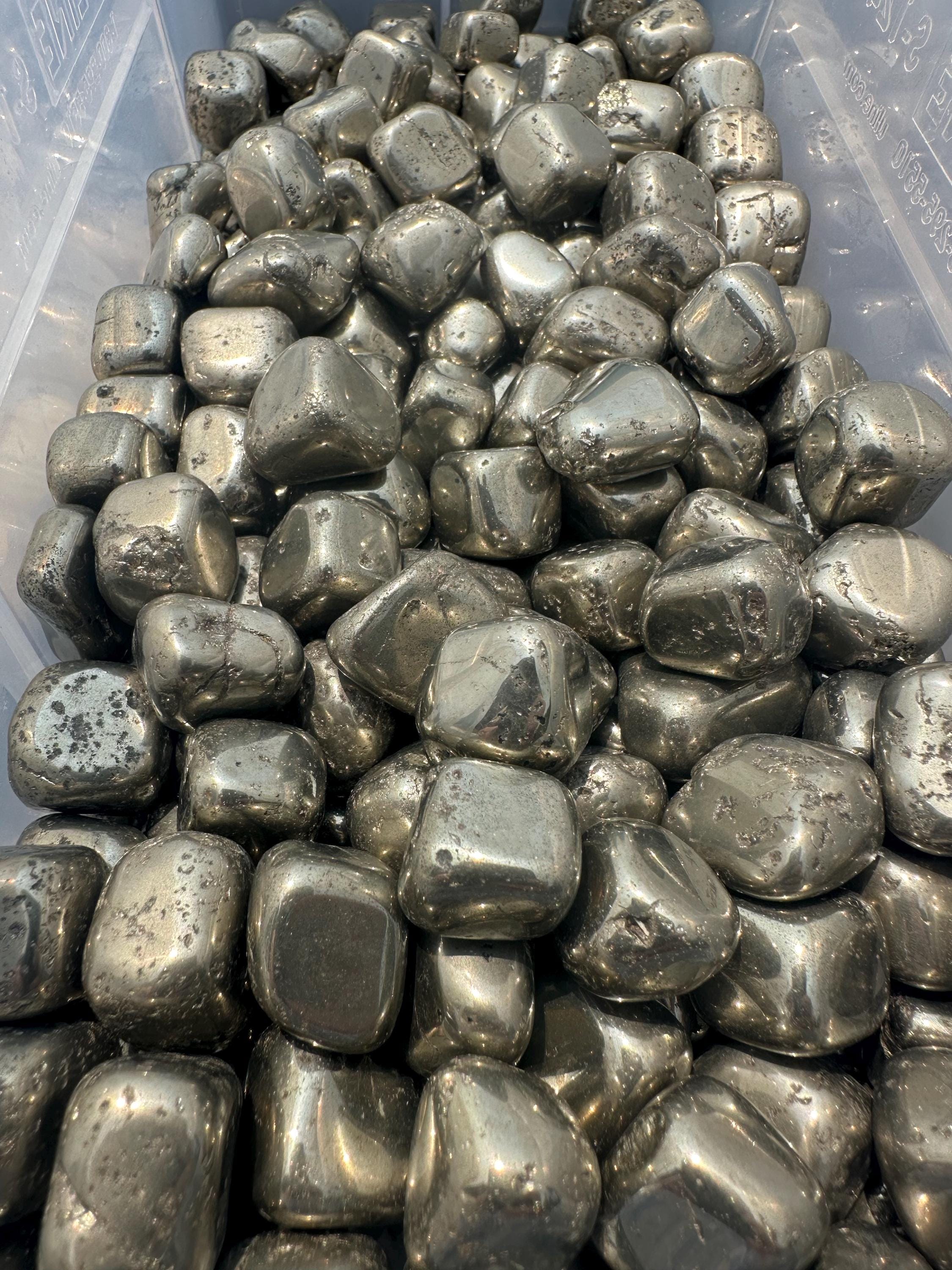 Pyrite Tumbled Stone - Multiple Sizes Available - Polished Pyrite Cube - Tumbled Pyrite Crystal - Pyrite Gemstone - Natural Pyrite Spain