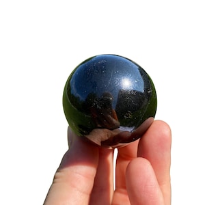 Esfera de turmalina negra (3,8-5 cm) - Esfera de cristal de turmalina negra - Piedra protectora - Cristales - Bola de turmalina negra pulida