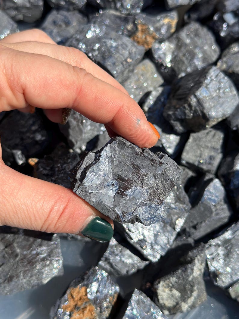 Raw Galena - Rough Galena Crystal - Galena Raw - Galena from Morocco - Raw Galena Mineral Specimen - Raw Silver Crystal - Galena Stone Rough image 10
