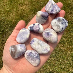 Violet Flame Opal Tumbled Stone - Tumbled Purple Opal Crystal - Polished Morado Opal - Natural Purple Flame Opal - Tumbled Violet Flame Opal