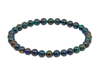 Azurite Malachite Bracelet (6mm) Azurite Malachite Jewelry - Malachite Bracelet - Elastic Bracelet - Genuine Azurite Malachite Gemstone