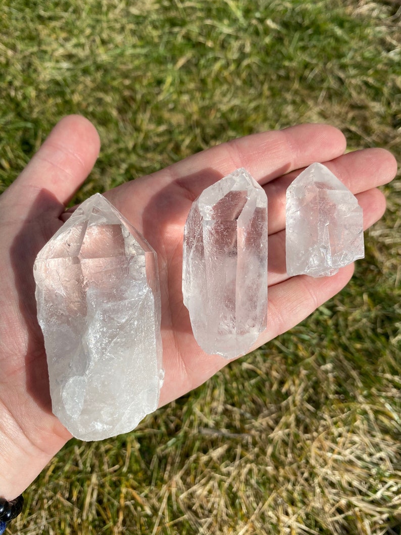 Clear Quartz Crystal Point Grade AB Quartz Raw Quartz Point Crystal Crystal Quartz Genuine Brazilian Quartz Quartz Crystal Point image 1