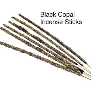 Black Copal Incense Sticks (6) - Natural Resin Incense Sticks - Black Copal Stick Incense - Natural Incense - Smoke Cleansing - Aromatherapy