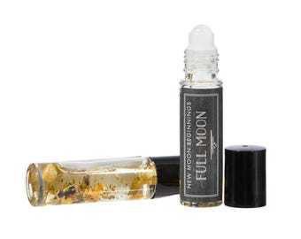 Full Moon Oil Roller Bottle - Release & Let Go Roller Bottle Crystals - Fragrance Oil - Perfume Oil - Full Moon Ritual Oil - Roller Ball
