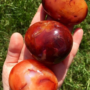 Carnelian Palm Stone 1 2.75 Carnelian Tumbled Stone Carnelian Crystal Polished Carnelian Worry Stone Sacral Chakra Stone imagem 3