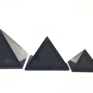 Shungite Pyramid 4 Sizes Available Shungite for EMF Protection Shungite Pyramid from Karelia, Russia image 2