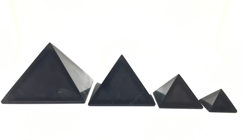 Shungite Pyramid 4 Sizes Available Shungite for EMF Protection Shungite Pyramid from Karelia, Russia image 2