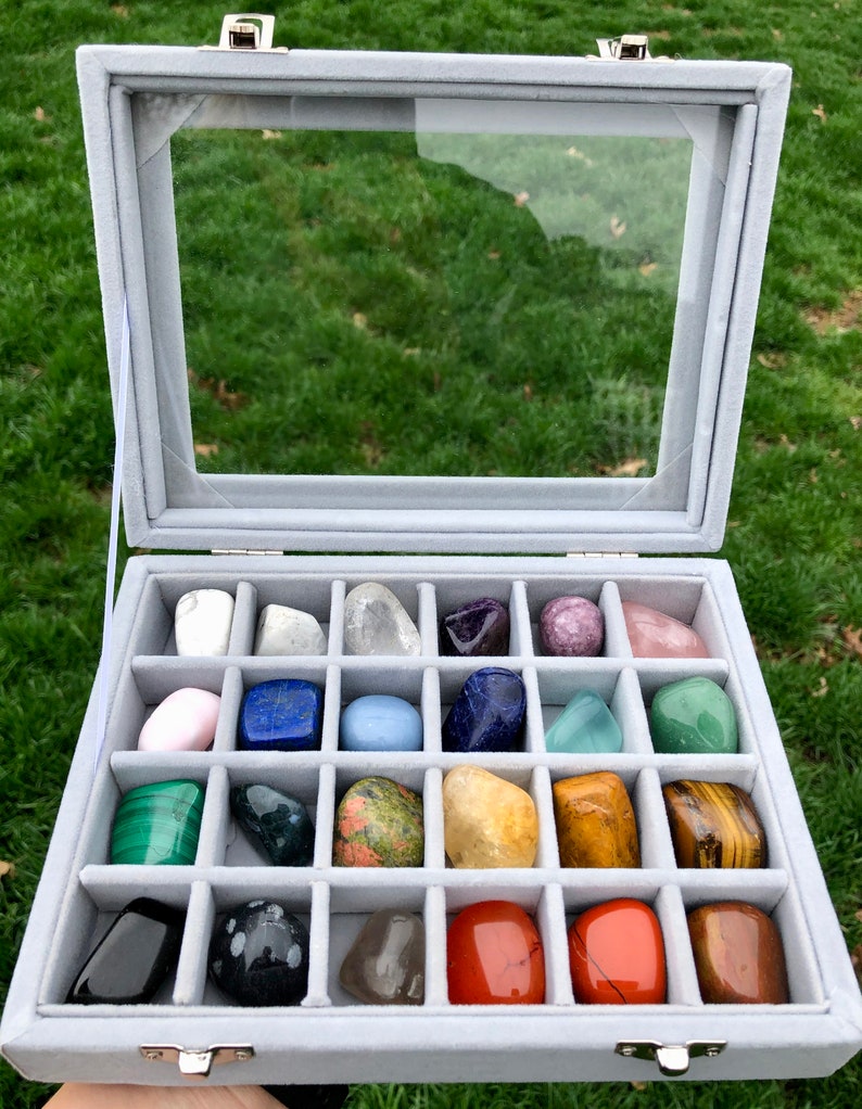 Tumbled Stone Crystal Box Healing Crystals and Stones Set Etsy