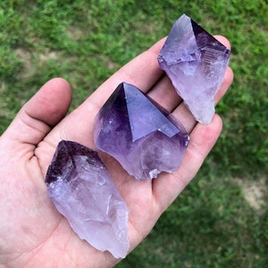 Raw Amethyst Crystal Point with Root (~1" - 3") - Amethyst Points - Raw Amethyst Stone - Healing Crystals & Stones - Amethyst Crystal