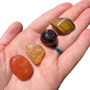 Leo Zodiac Crystal Set - Tumbled Leo Zodiac Crystals - Metaphysical Crystals - Astrology Gifts - Polished Leo Crystals - Leo Birthstones