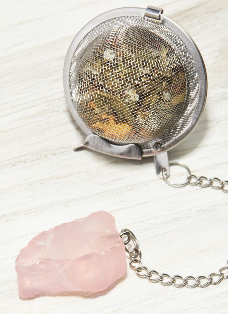 Raw Crystal Tea Infuser Loose Leaf Tea Steeper Cute Tea Strainer Rough Crystal Tea Ball Raw Stone Tea Steeper Tea Lover Gift image 8