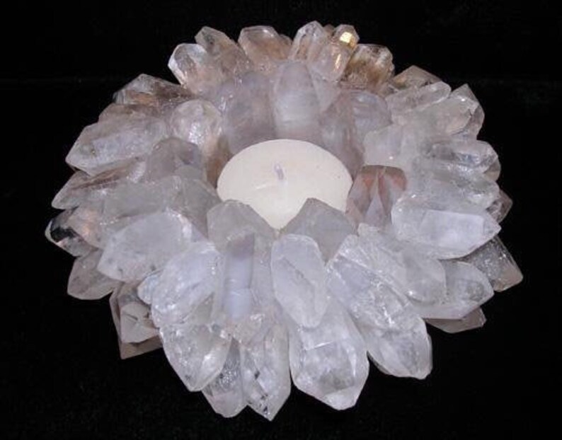 Raw Quartz Cluster Candle Holder Quartz Candle Holder Etsy