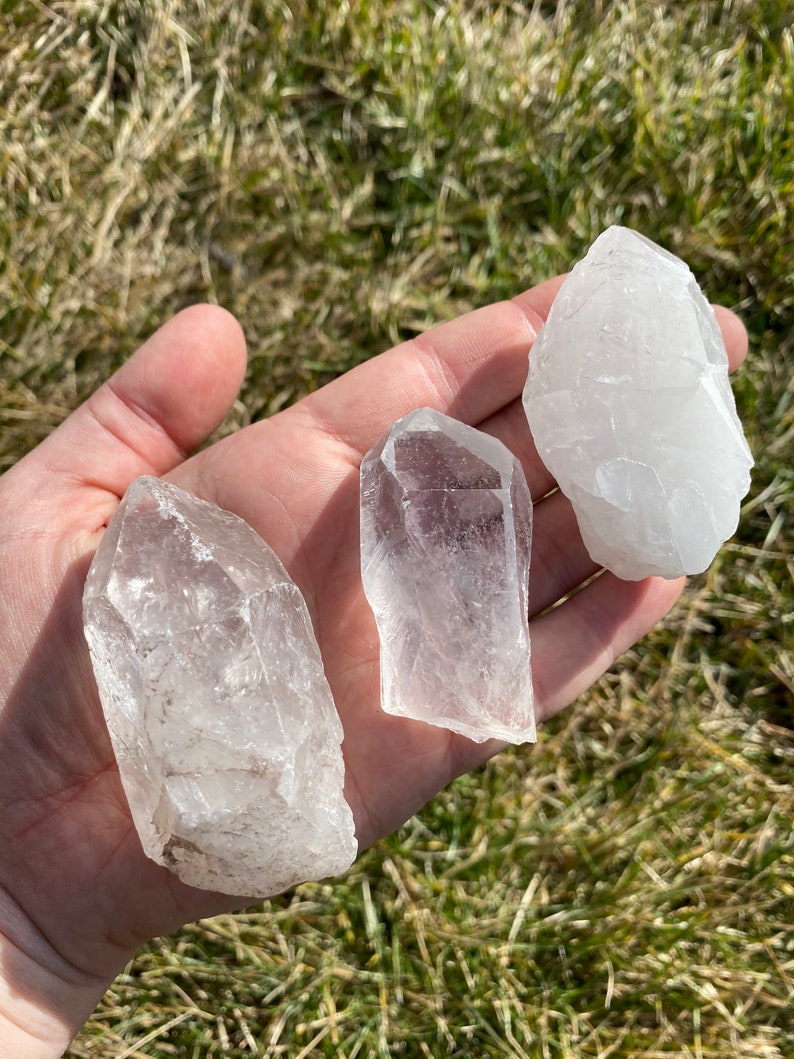 Clear Quartz Crystal Point Grade AB Quartz Raw Quartz Point Crystal Crystal Quartz Genuine Brazilian Quartz Quartz Crystal Point image 3