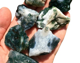 Raw Moss Agate Stone - Raw Stones - Raw Moss Agate Crystal - healing crystals and stones - moss agate stone - moss agate - grounding stones