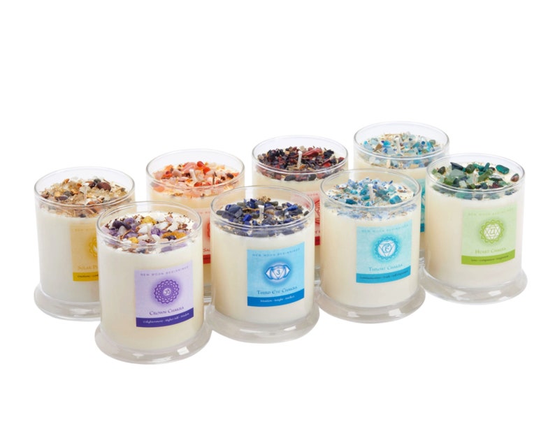 Crystal Candles 12 oz. Aromatherapy Candles Crystal Intention Candles Herb & Flower Candles Soy Candles in Glass Jars Handmade image 9