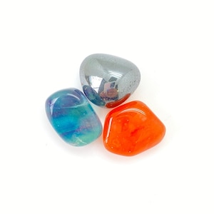 Kreativität, Fokus, & Konzentration Steine Set - Kristalle - Fluorit, Hämatit, Karneol getrommelt - Kristalle für Aufmerksamkeit und Studium