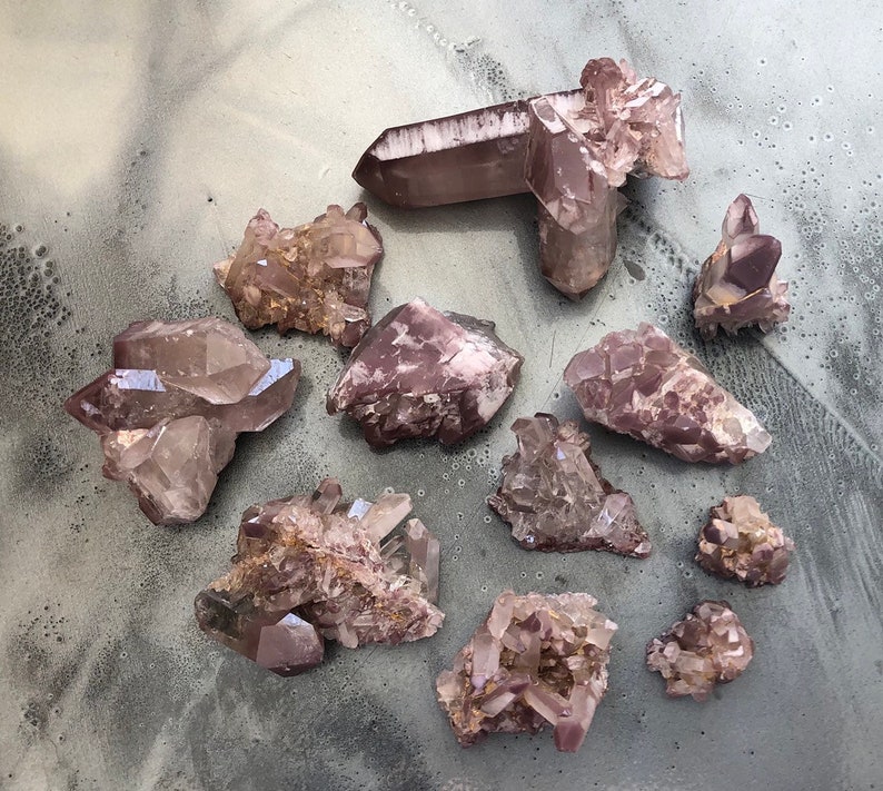 Lithium Quartz Cluster Lithium Quartz Crystal Raw Lithium Quartz Crystal Cluster Rough Pink Lithium Quartz Natural Brazilian Quartz image 10