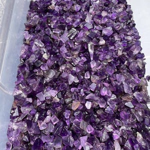 Bulk Amethyst Rough Polished Chips (5mm - 7mm) - 1 lb. Amethyst Crystal Chips - Rough Polished Amethyst - Wholesale Amethyst - Crystal Chips
