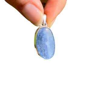 Blue Kyanite Pendant sterling silver - blue kyanite jewelry - Crystals and Stones - Blue Kyanite Necklace blue kyanite crystal 1541