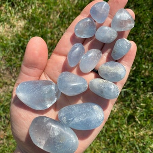 Blue Celestite Tumbled Stone NOT polished Multiple Sizes Available Tumbled Blue Celestite Crystal Blue Healing Crystal and Gemstone image 4