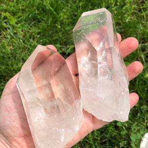 Large Lemurian Crystals - Lemurian Quartz Crystal Point - XL Lemurian Quartz Crystal with Striations - Lemurian Quartz Crystal from Brazil image 4