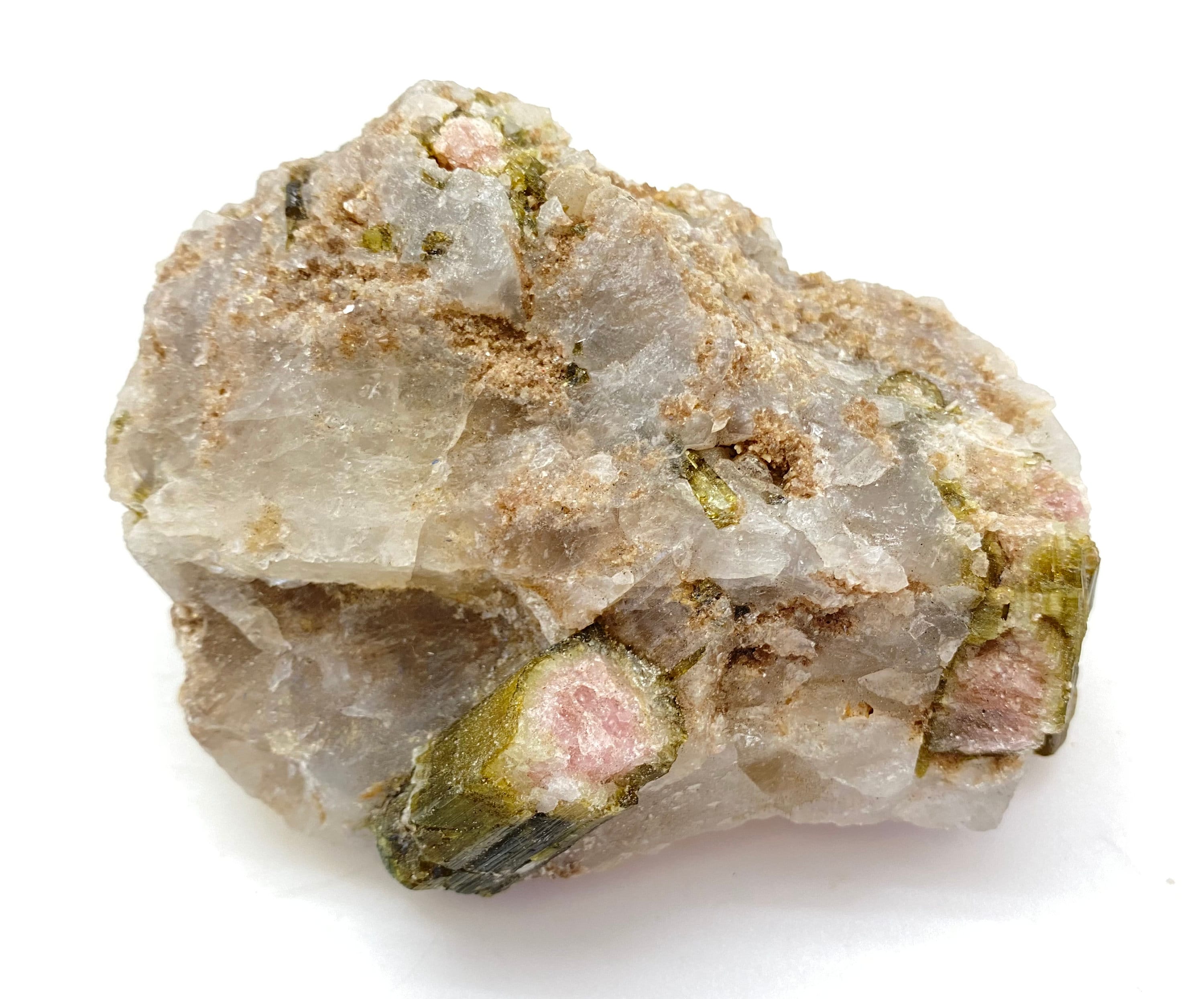 Green Tourmaline in Quartz - Raw Crystal Clear Stone Matrix Rough Mineral Specimen 26