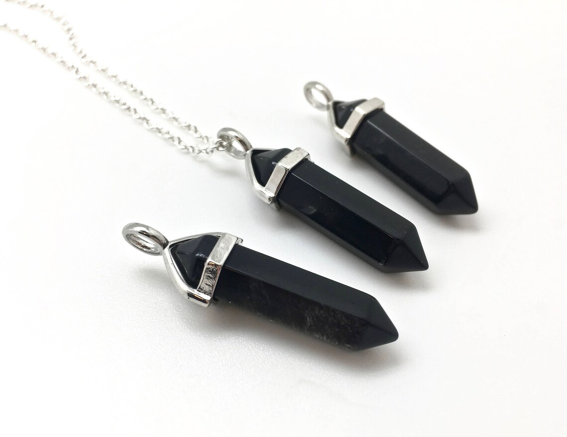 Black Tourmaline Necklace Black Tourmaline Pendant Healing Etsy