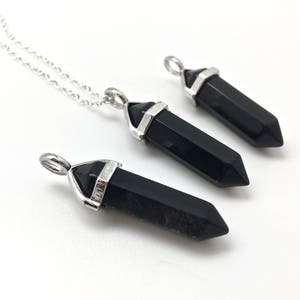 Black Tourmaline Necklace Black Tourmaline Point Pendant Polished Black Tourmaline Pendant Genuine Black Tourmaline Crystal Pendant image 5