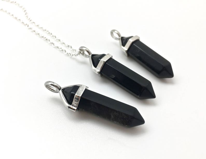 Black Tourmaline Necklace Black Tourmaline Point Pendant Polished Black Tourmaline Pendant Genuine Black Tourmaline Crystal Pendant image 5