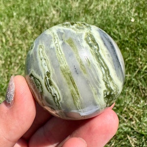 Infinite Stone Sphere - Serpentine Crystal Sphere - Infinite Crystal Ball - Green Crystal Sphere - Polished Serpentine Sphere