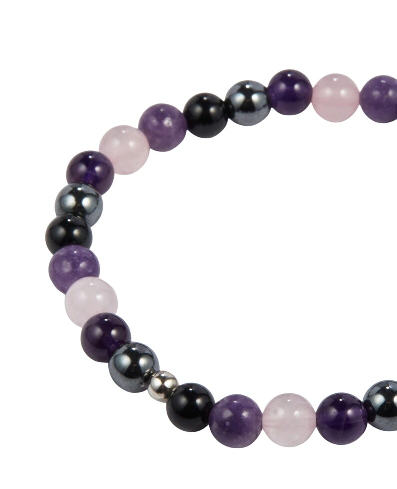Empath Protection Bracelet - Elastic Bracelet - Empath Support Bracelet - Empath Protection Crystals - Crystal Bracelet for Protection image 2