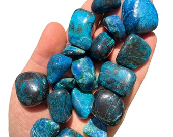 Shattuckite Tumbled Stone - Grade A - Multiple Sizes Available - Tumbled Shattuckite Crystal - Polished Shattuckite Gemstone - Healing Stone