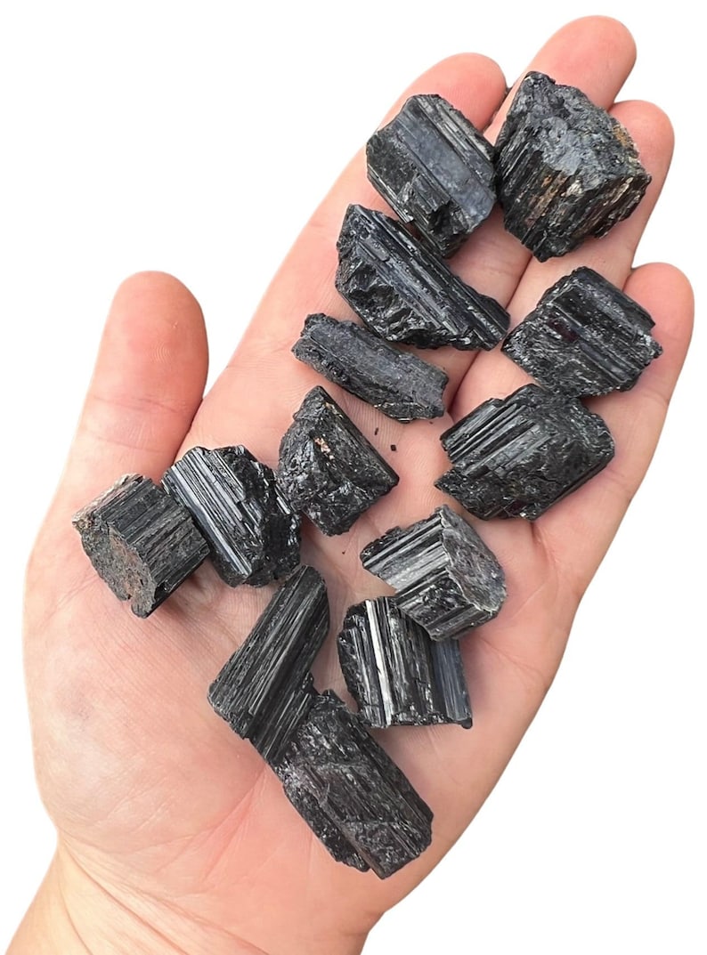 Raw Black Tourmaline Log 0.5 9 A-Grade Rough Black Tourmaline Stone Natural Black Tourmaline Crystal Several Sizes From Brazil image 10