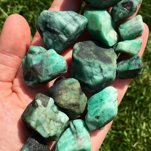 Raw Emerald Stone (0.25" - 3.5") Genuine Emerald Crystal - Natural Emerald Crystal - Untreated Emerald Stone - Natural Emerald Gemstone