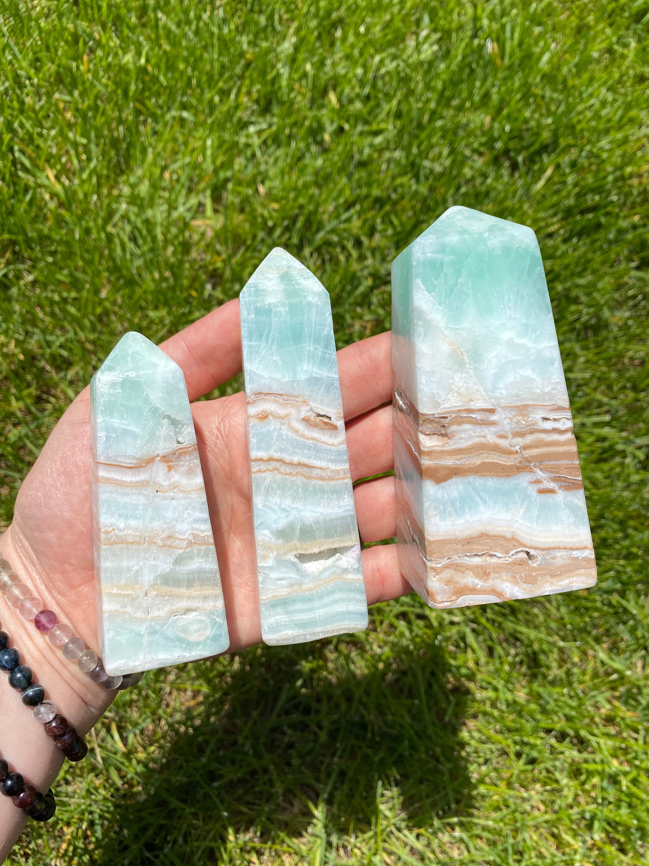 Caribbean Blue Calcite Aragonite Stone Point Blue Calcite Etsy