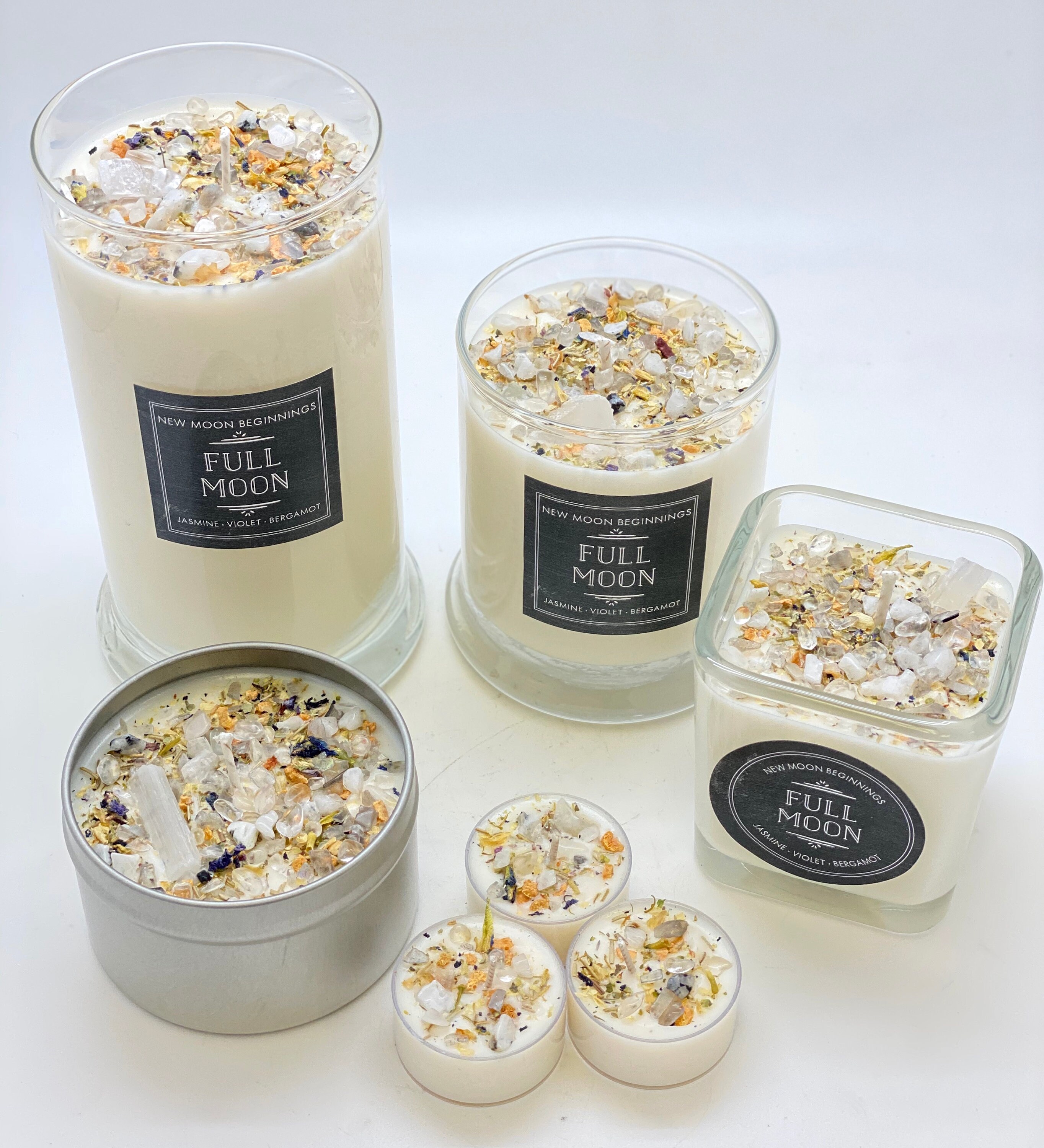 Full Moon Candles Purification & Cleansing Candle Crystal Etsy