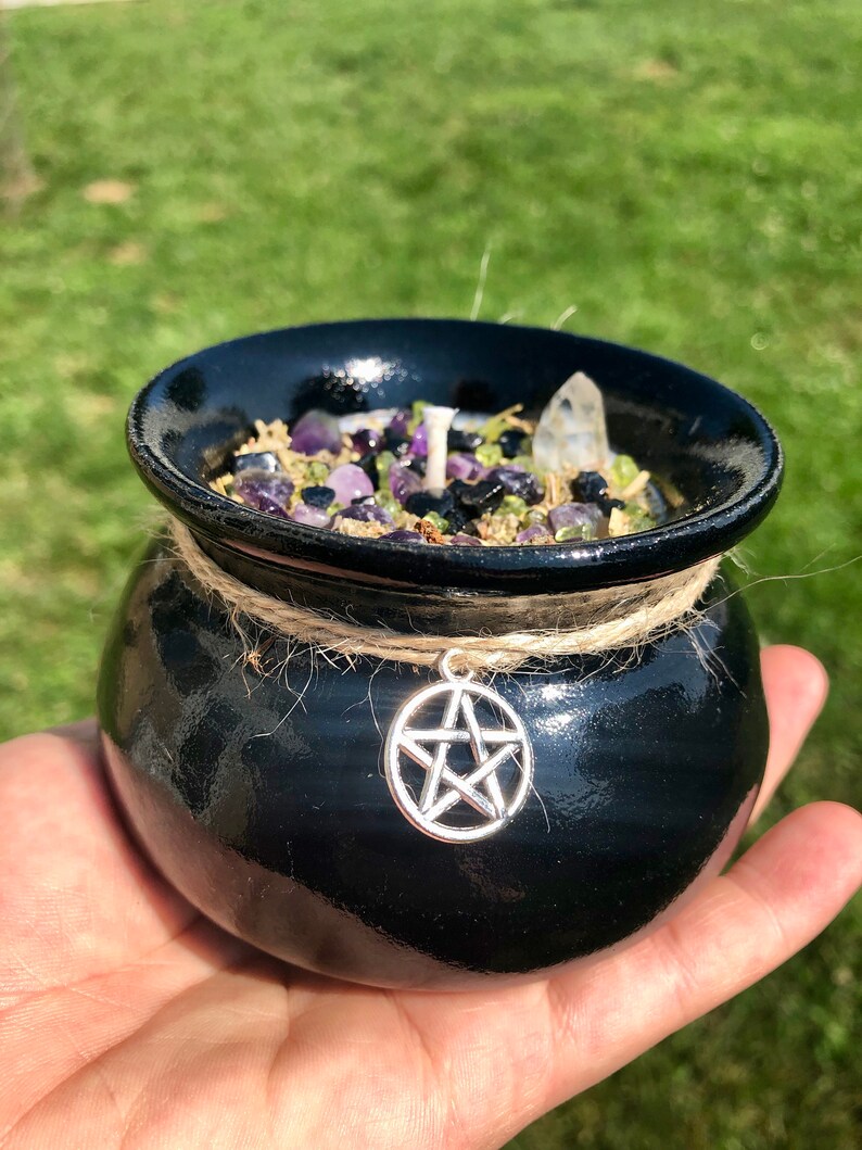 Witch's Brew Candle with Ceramic Black Cauldron Etsy