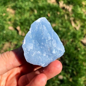 Raw Angelite Stone (Anhydrite) from Peru - Rough Angelite Crystal - Raw Anhydrite Stone - Natural Blue Angelite Stone - Multiple Sizes image 3