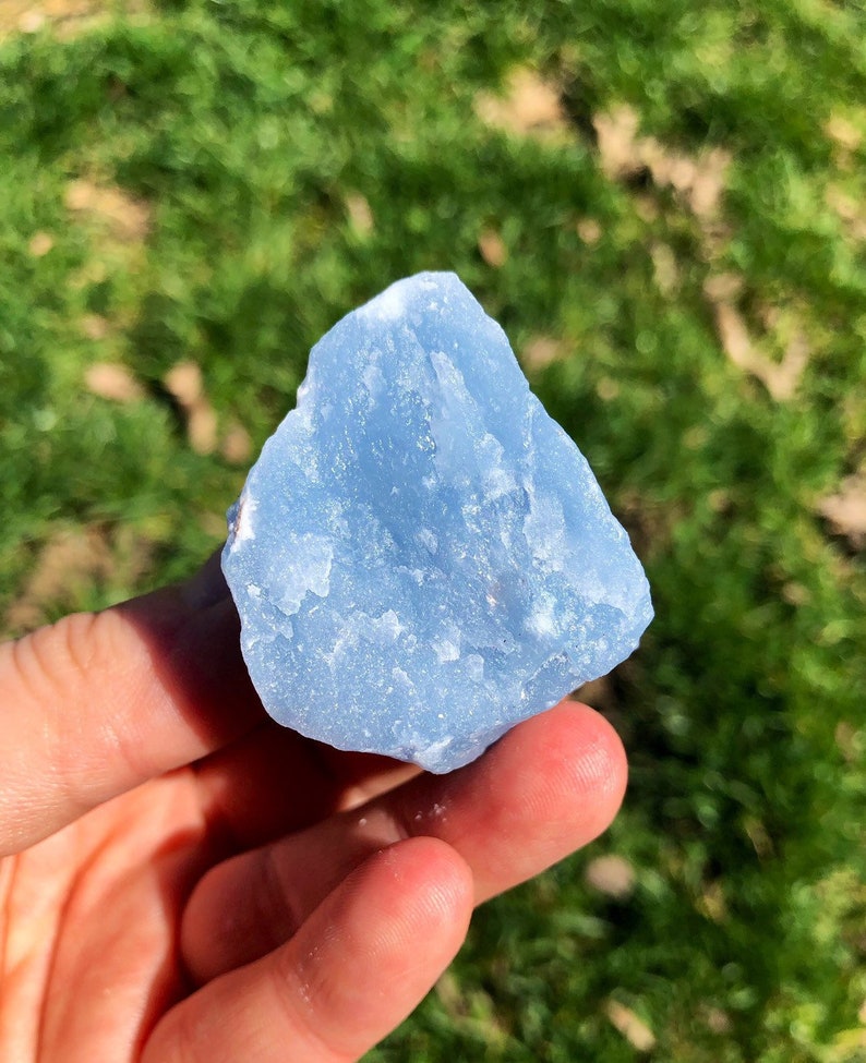 Raw Angelite Stone (Anhydrite) from Peru - Rough Angelite Crystal - Raw Anhydrite Stone - Natural Blue Angelite Stone - Multiple Sizes image 3