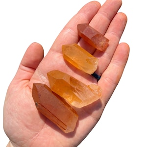 Raw Tangerine Quartz Point Crystal (0.5" - 2.5") Raw Quartz Point Crystal - Tangerine Quartz - Orange Quartz - Tangerine Quartz Stone Point image 2