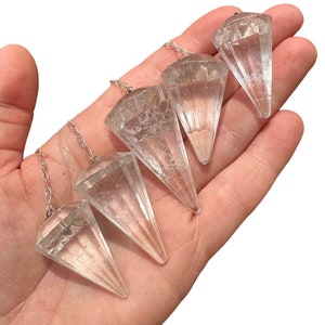 Clear Quartz Pendulum - Clear Quartz Crystal Dowsing Pendulum - Divination Pendulum Crystal for Reiki - Crystal Pendulum image 10