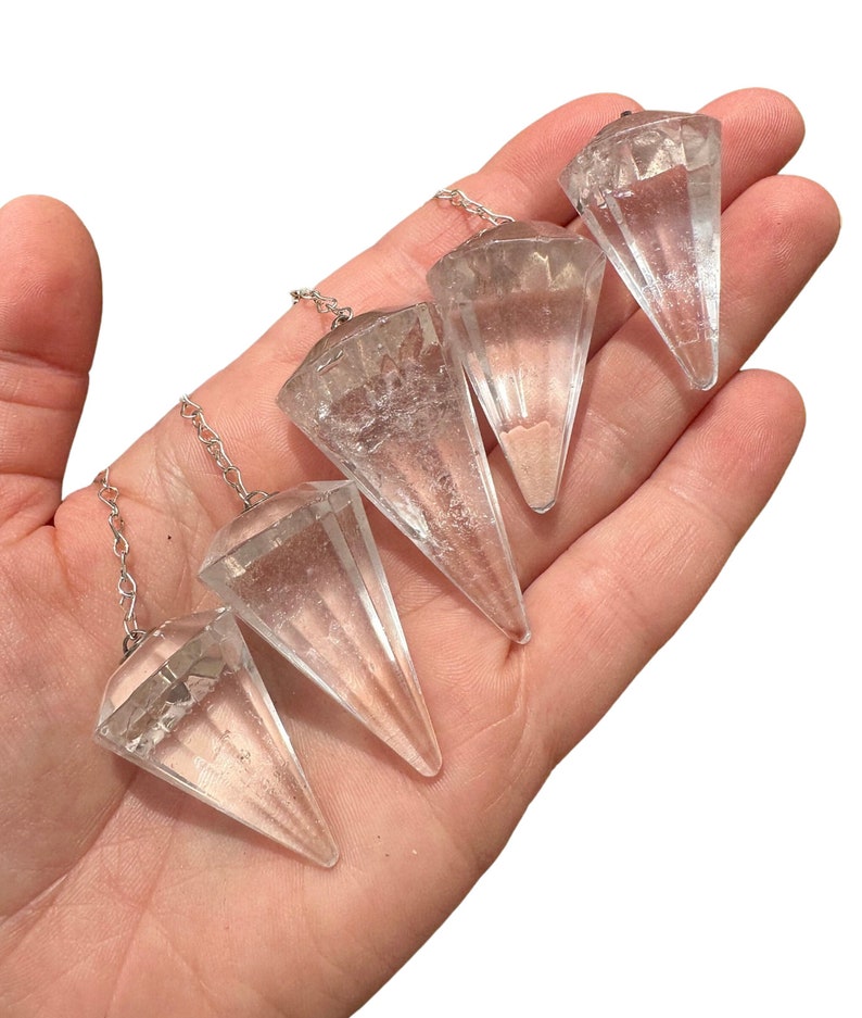 Clear Quartz Pendulum - Clear Quartz Crystal Dowsing Pendulum - Divination Pendulum Crystal for Reiki - Crystal Pendulum image 10